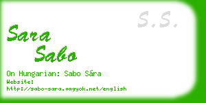 sara sabo business card